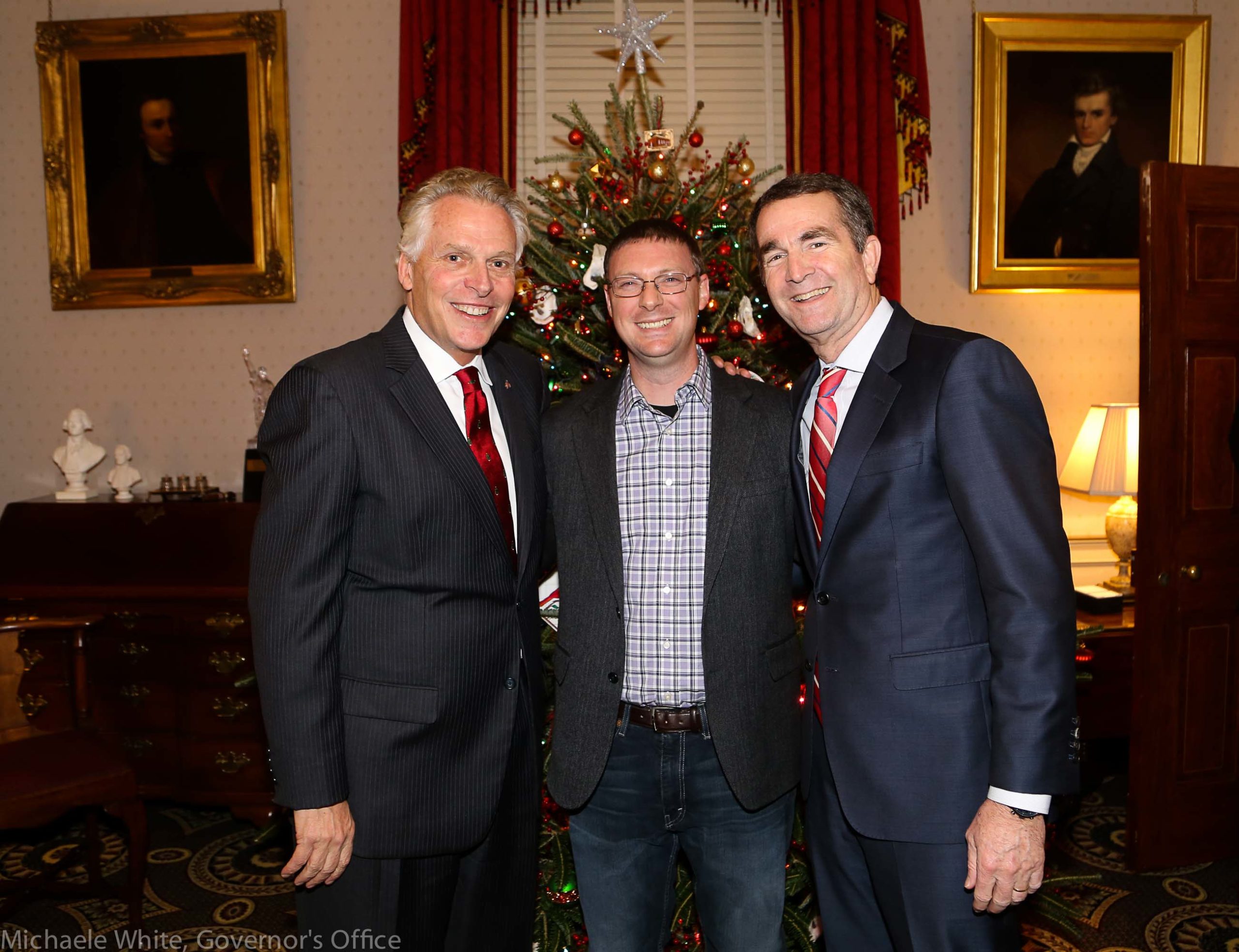 Dave with Governors McAuliffe and Northam
